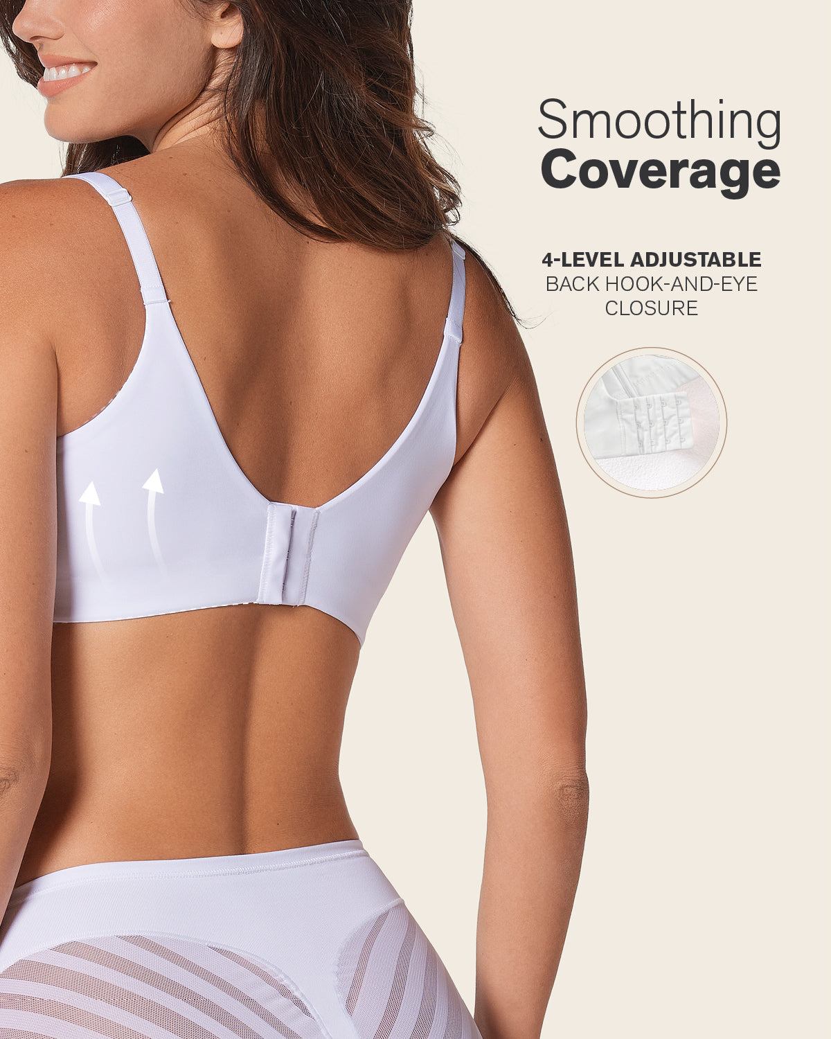 2-Pack High Profile Back Smoothing Bras with Soft Full Coverage Cups