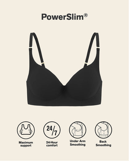 High Profile Bra + Stripe Undetectable Panty in Black