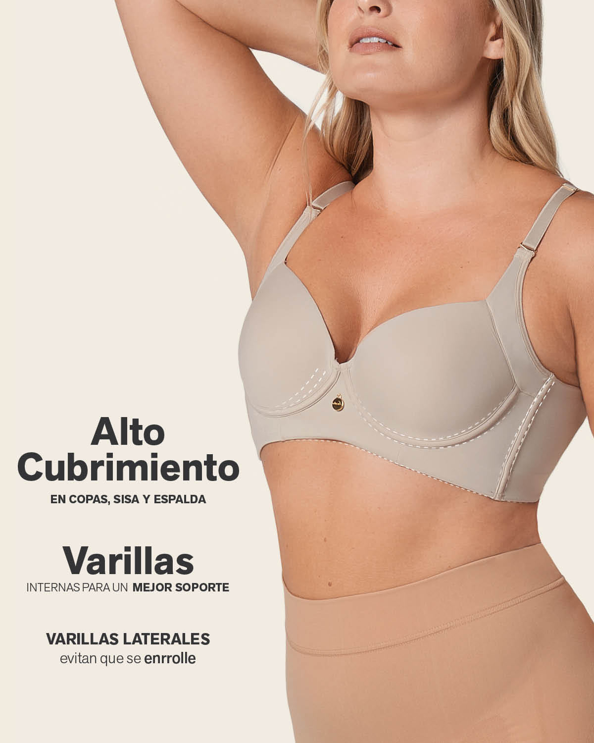 2-Pack High Profile Back Smoothing Bras with Soft Full Coverage Cups