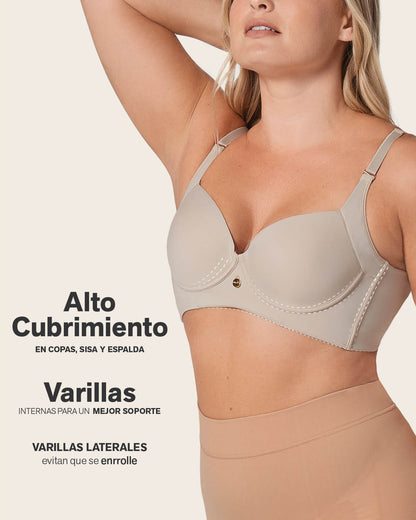 2-Pack High Profile Back Smoothing Bras with Soft Full Coverage Cups