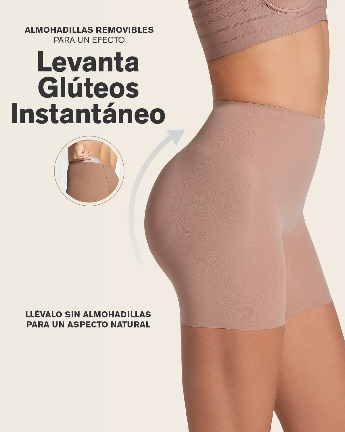 PadUp Panty & PadUp Short in Black and Nude