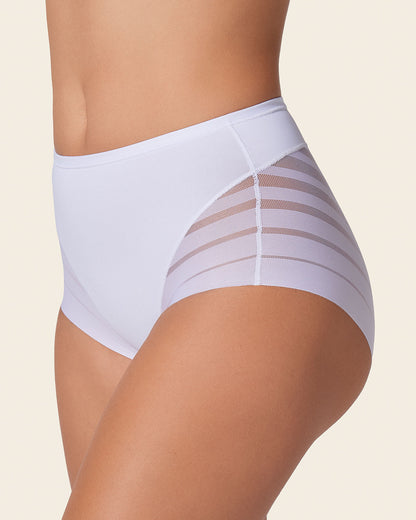 High Profile Bra + Stripe Undetectable Panty in White