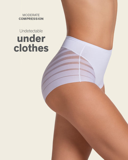 Everyday Bra + Stripe Undetectable Shaper Panty in White