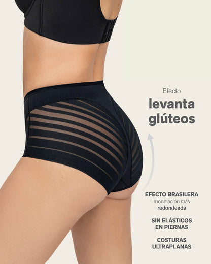 Everyday Bra + Stripe Undetectable Shaper Panty in Black