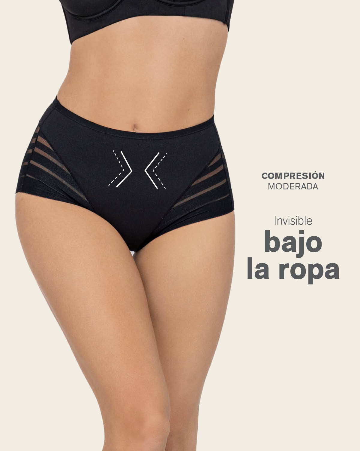 Everyday Bra + Stripe Undetectable Shaper Panty in Black