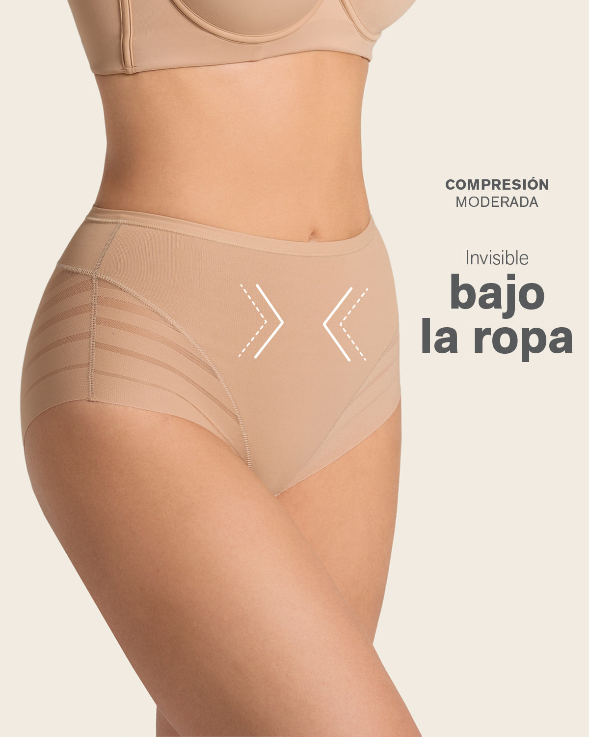Everyday Bra + Stripe Undetectable Shaper Panty in Golden Beige