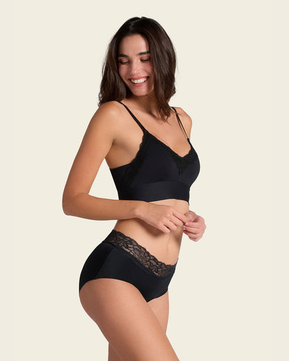 Ultra Light Lace Trim Hipster Panty
