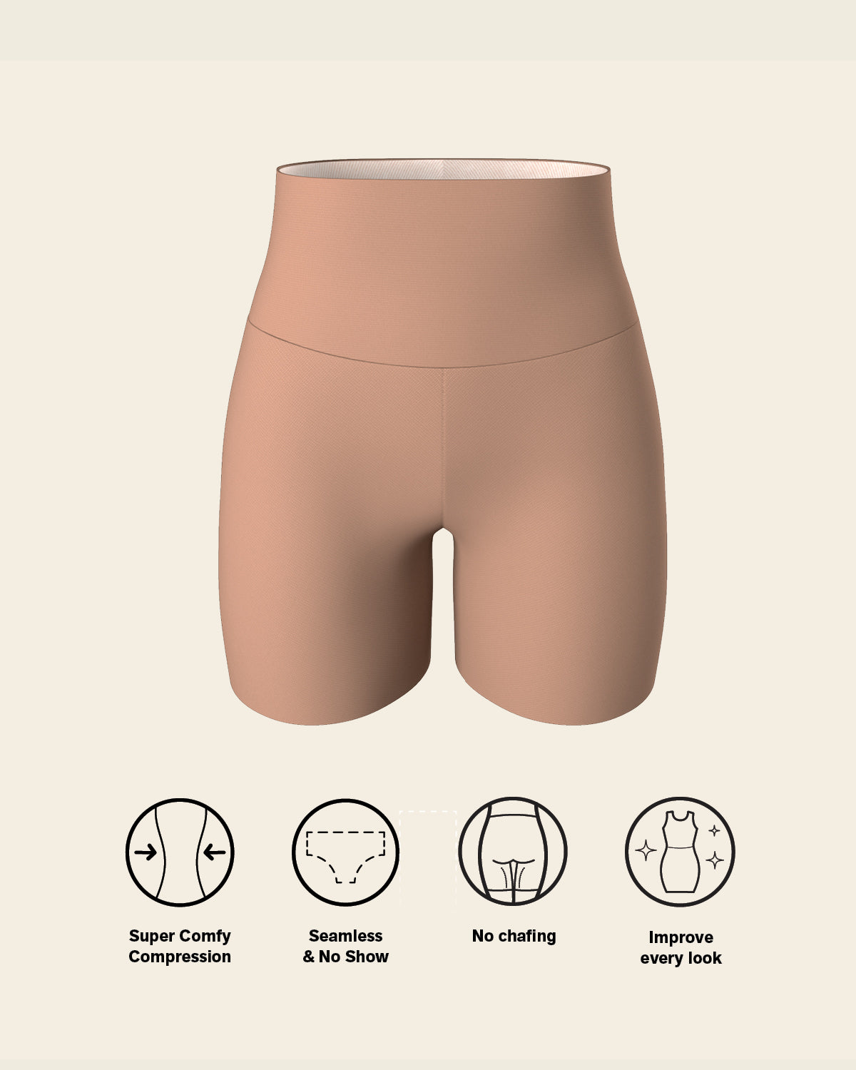 PowerStay Short & Stripe Undetectable Panty Bundle in Nude