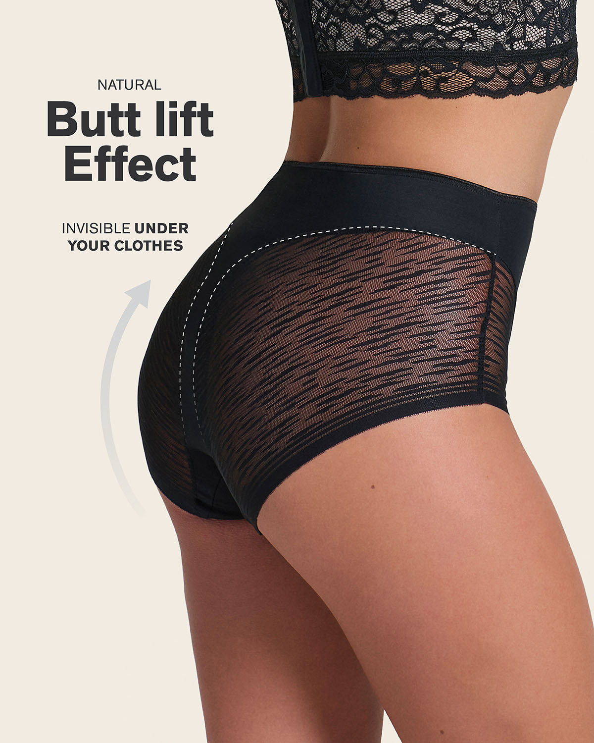High-Waisted Sheer Lace Shaper Panty