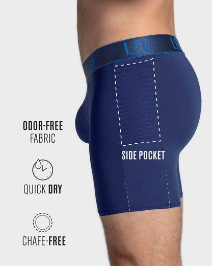 Long Athletic Boxer Brief with Side Pocket