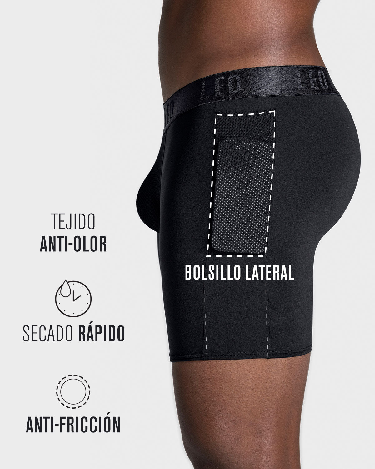 3-Pack Long Athletic Boxer Briefs
