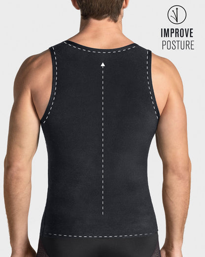 4-Pack of Stretch Cotton Moderate Compression Shaper Tanks with Mesh Cutouts