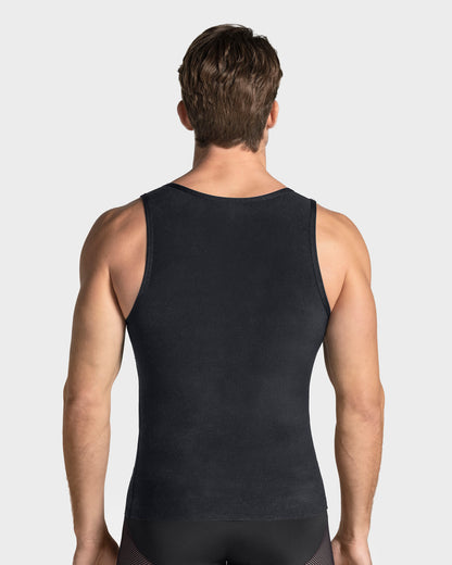 4-Pack of Stretch Cotton Moderate Compression Shaper Tanks with Mesh Cutouts