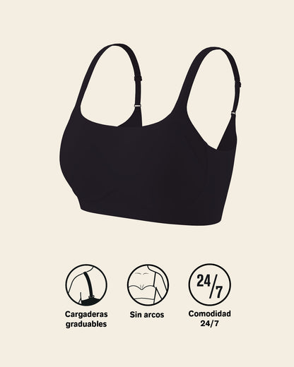 Everyday Bra + Stripe Undetectable Shaper Panty in Black